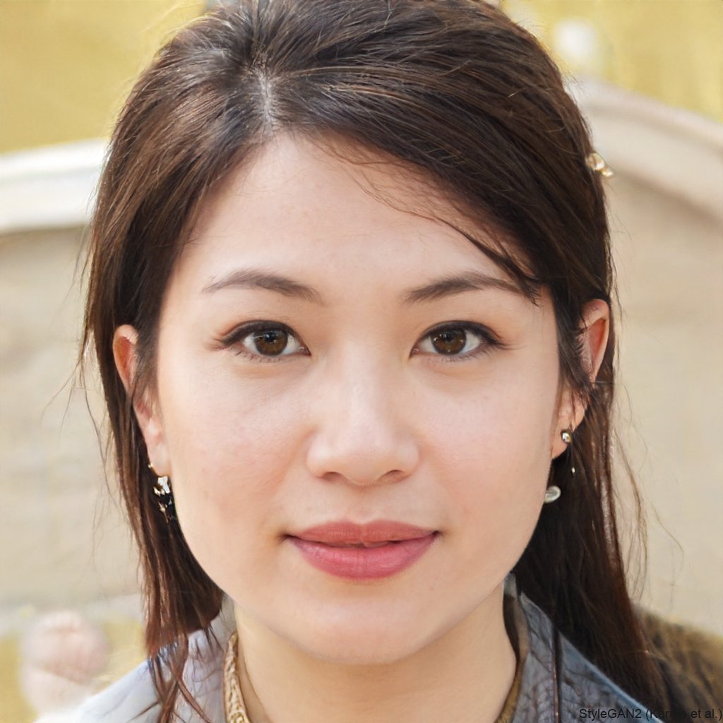 Close-up of a young Asian woman smiling gently