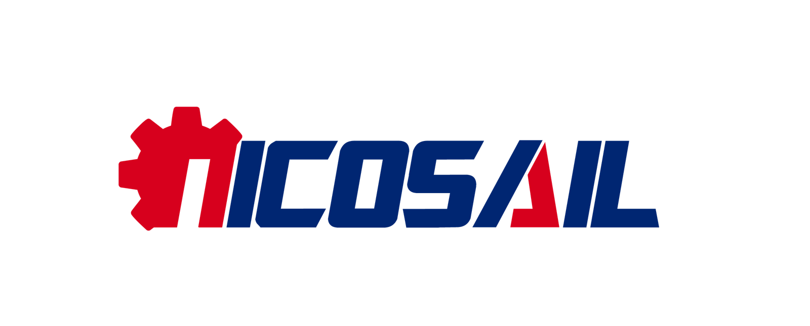 Red and blue NICOSAL logo on black background